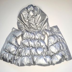 Baby Silver Puffer Hooded Sleeveless Vest 6-12M